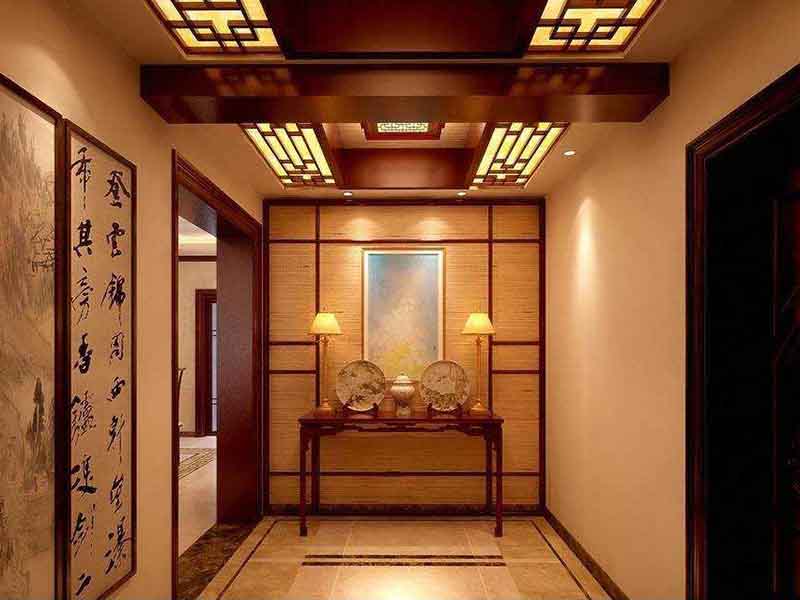 新中式酒店裝修重點在天花板和門窗，你